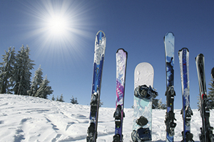 Skier in Schneelandschaft
