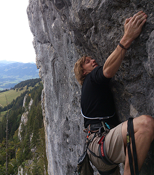 Michael Epple beim Klettern